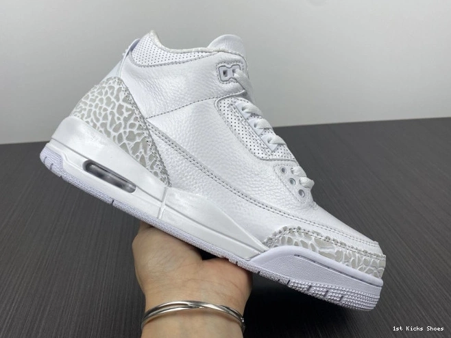 1st Kicks Shoes 3 Air 'Triple 429487-111 Jordan White' PS Retro 0820